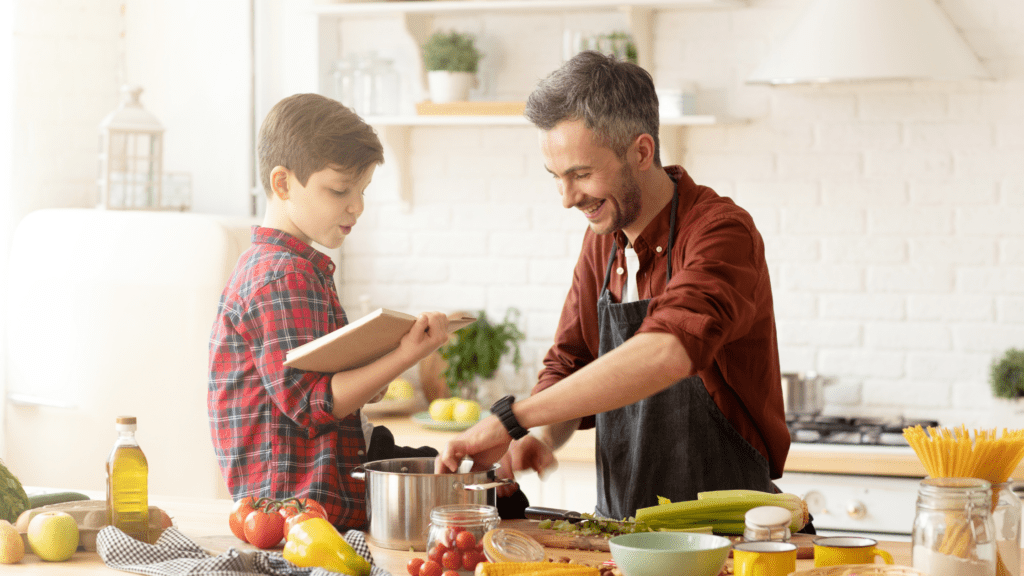 dad making dinner