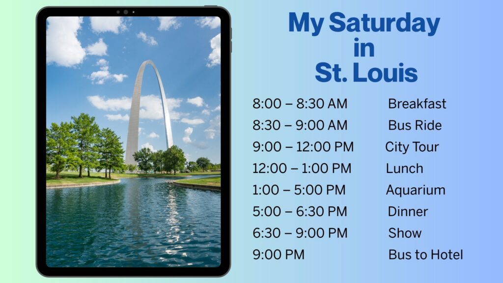 Simple, sample St. Louis itinerary for ASD students