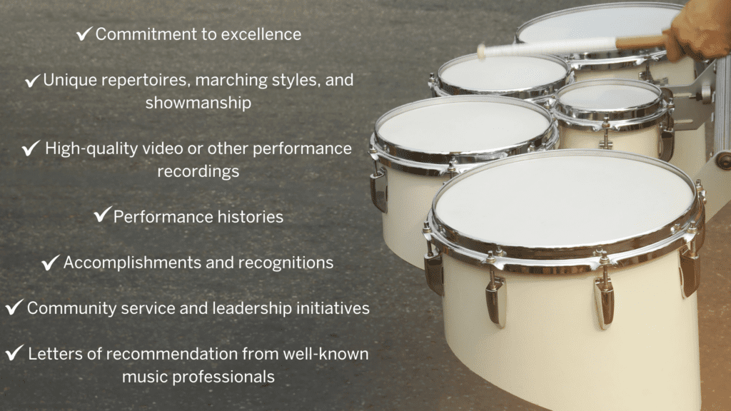 marching band bowl application checklist