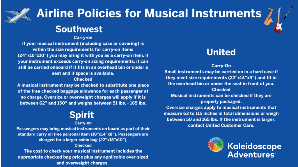 flying with marching band instruments