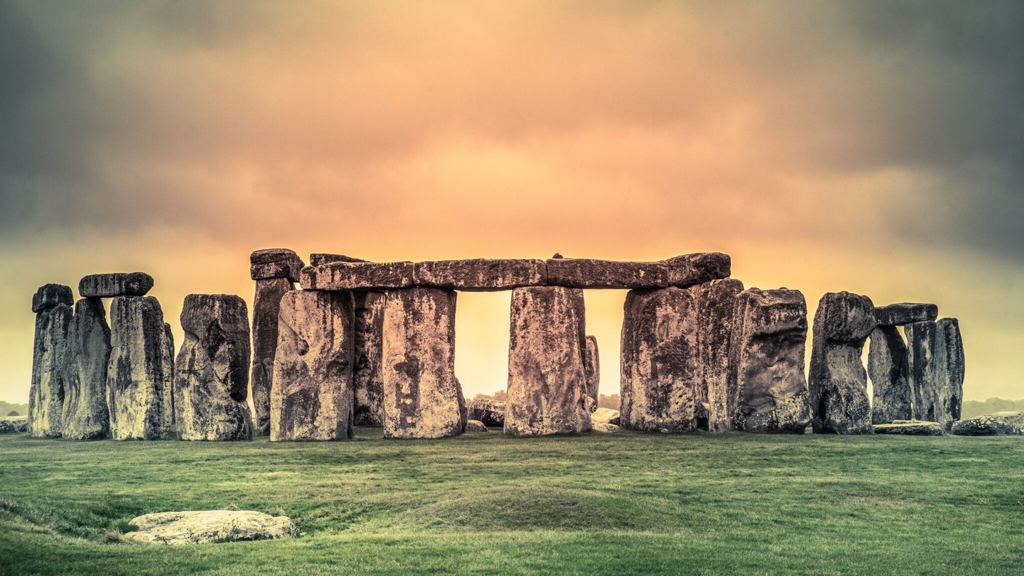 ancient stone circle in England at sunrise