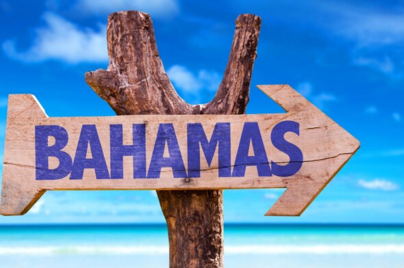 Bahamas science trip wooden arrow with word 