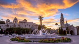 San Diego Balboa Park at sunset