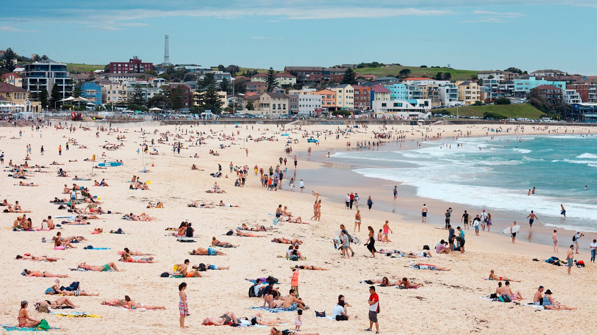 Bondi beach crowded with visitors