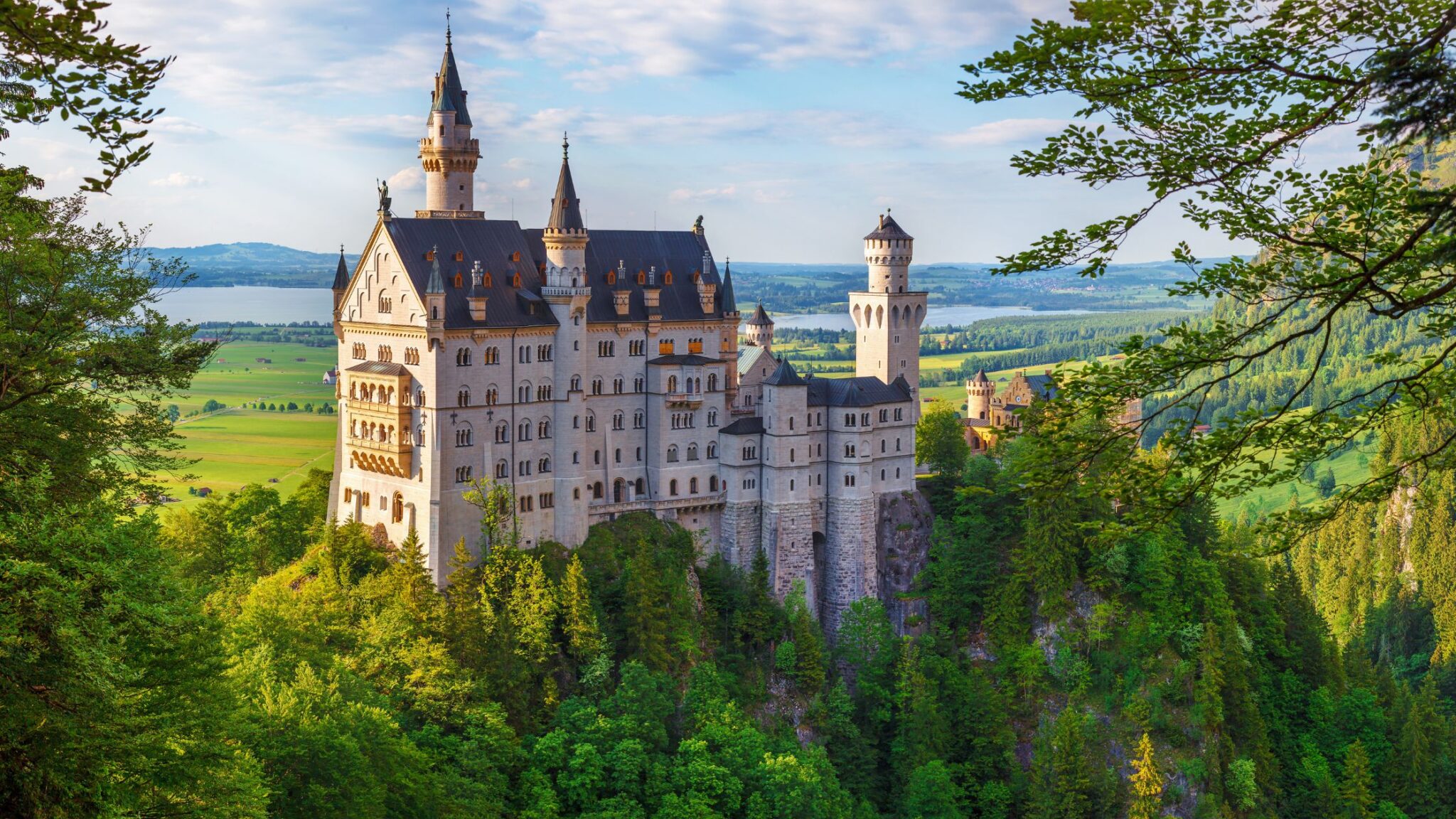 enormous medieval castle in the Bavarian Alps